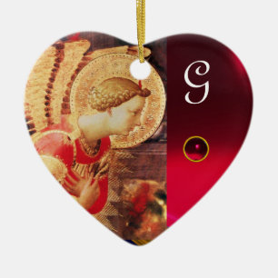ARCHANGEL GABRIE Heart Gemstone Monogram Keramisch Ornament