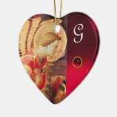 ARCHANGEL GABRIE Heart Gemstone Monogram Keramisch Ornament (Links)