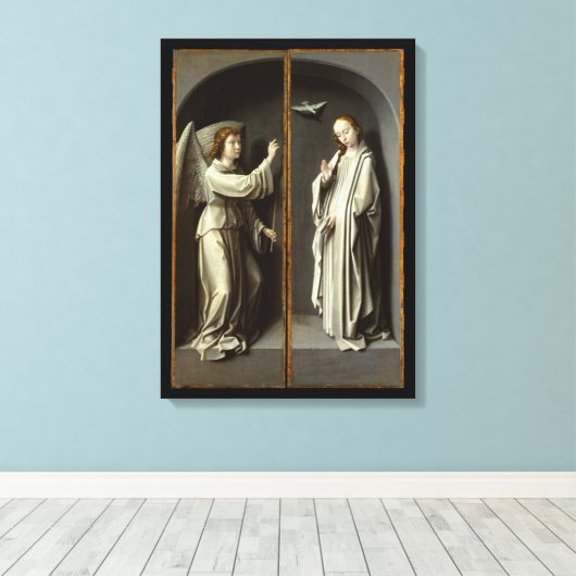 Archangel Gabriel; de Maagd konunciate Canvas Afdruk (Insitu (Houten vloer))