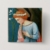 Archangel Gabriel, Lippi's aankondiging (Detail) Vierkante Button 5,1 Cm (Voorkant)