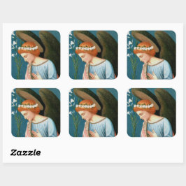 Archangel Gabriel, Lippi's aankondiging (Detail) Vierkante Sticker