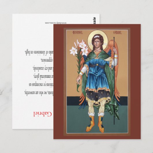 Archangel Gabriel Prayer Card Briefkaart (Voorkant / Achterkant)