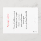 Archangel Gabriel Prayer Card Briefkaart (Achterkant)