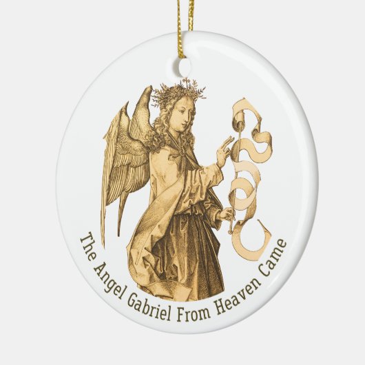 Archangel Gabriel Renaissance Art Gold Silver Keramisch Ornament (Links)