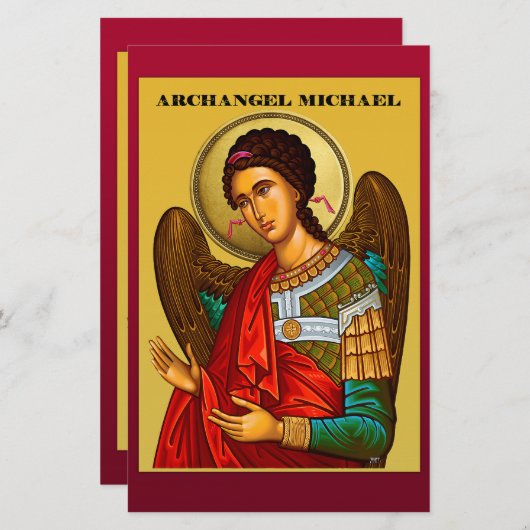 Archangel Michael Briefpapier (Voorkant / Achterkant)