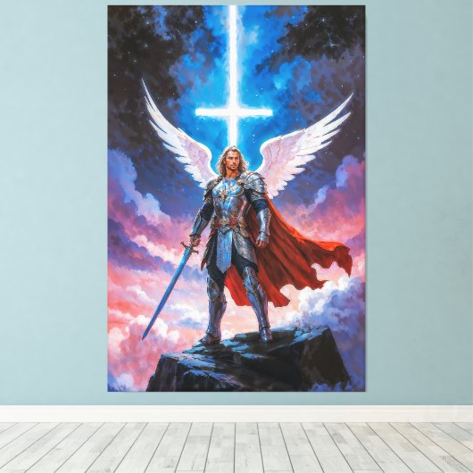 Archangel Michael Canvas Afdruk (Insitu (Houten vloer))