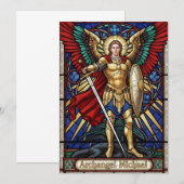 Archangel Michael - Colorful Stained Glass Angel Bedankkaart (Voorkant / Achterkant)