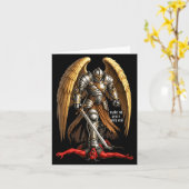 Archangel Michael Faith Design Make No Peace With  Kaart (Gele Bloem)