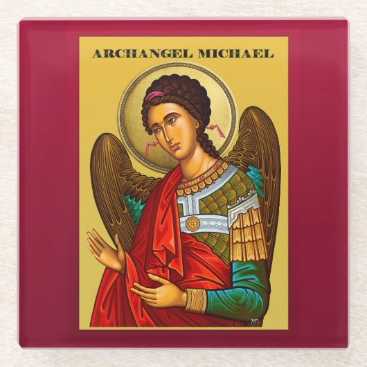 Archangel Michael Glazen Onderzetter (Voorkant)