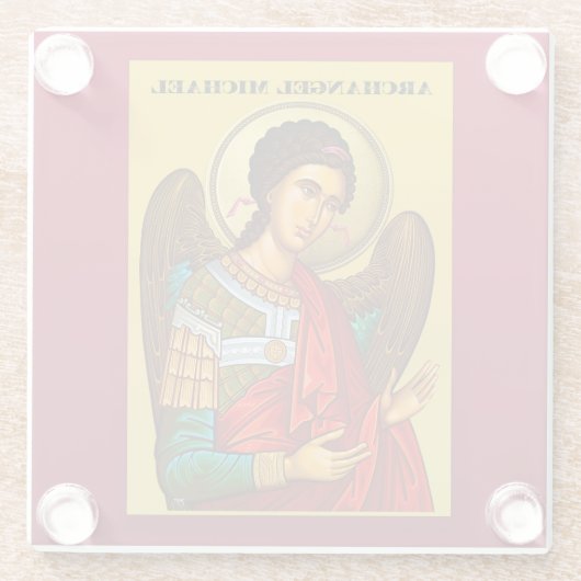 Archangel Michael Glazen Onderzetter (Achterkant)