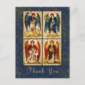 Archangel Michael Gold Glitter Navy Blue Hartelijk Briefkaart (Voorkant)