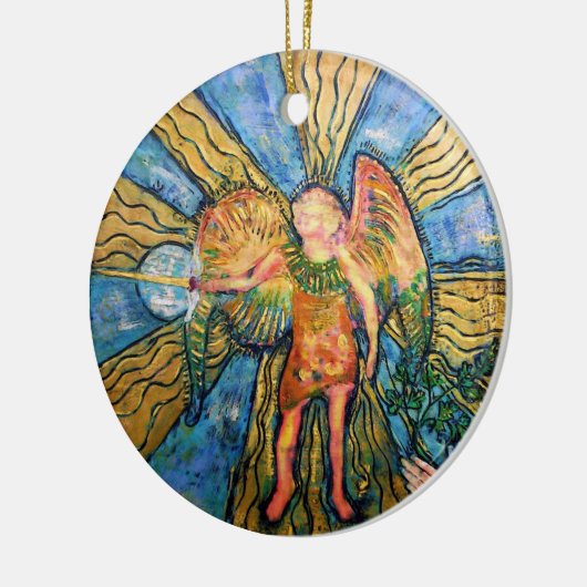 Archangel Michael Kerstornament Keramisch Ornament (Links)