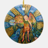 Archangel Michael Kerstornament Keramisch Ornament (Achterkant)