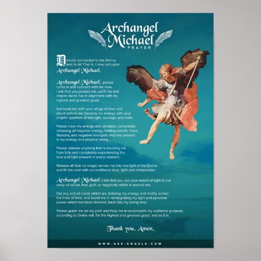 Archangel Michael Prayer Poster (Voorkant)