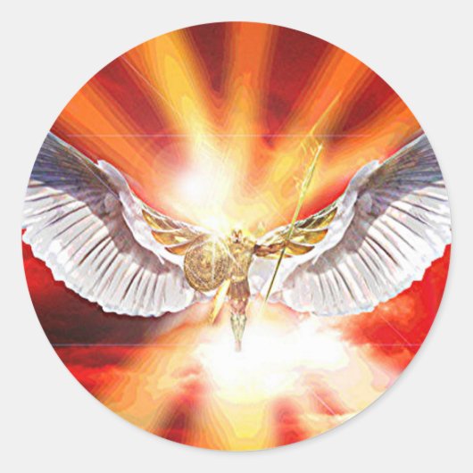 Archangel Michael Ronde Sticker (Voorkant)