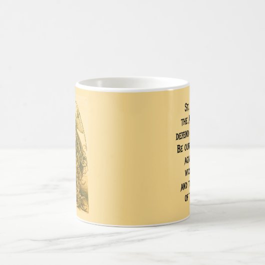 Archangel Michael Slay Devil  Gold Koffiemok (Center)