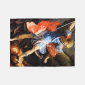 Archangel Michael tramples Satan, Guido Reni Fleece Deken (Voorkant (Horizontaal))