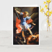Archangel Michael tramples Satan, Guido Reni Kaart (Gele Bloem)