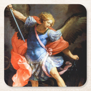 Archangel Michael tramples Satan, Guido Reni Kartonnen Onderzetters