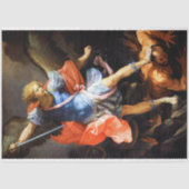 Archangel Michael tramples Satan, Guido Reni Tissuepapier (Voorkant)