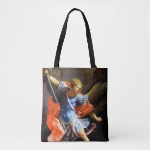 Archangel Michael tramples Satan, Guido Reni Tote Bag