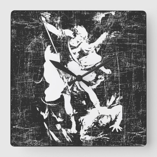 Archangel Michael Two-Tone  Vierkante Klok (Voorkant)