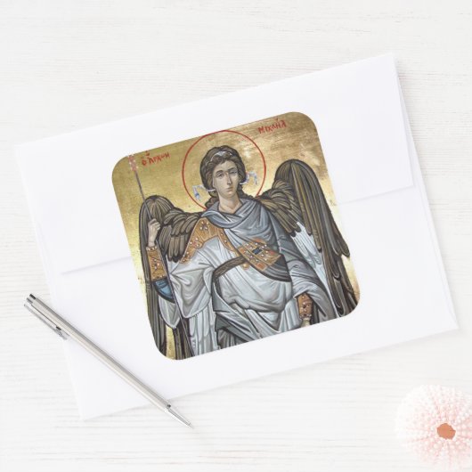 Archangel Michael Vierkante Sticker (Envelop)