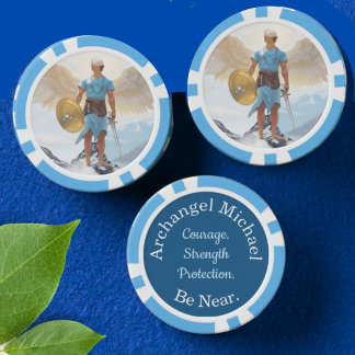 Archangel Michael “Wees Dichtbij” Beschermingstoke Poker Chips