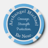 Archangel Michael “Wees Dichtbij” Beschermingstoke Poker Chips (Achterkant)