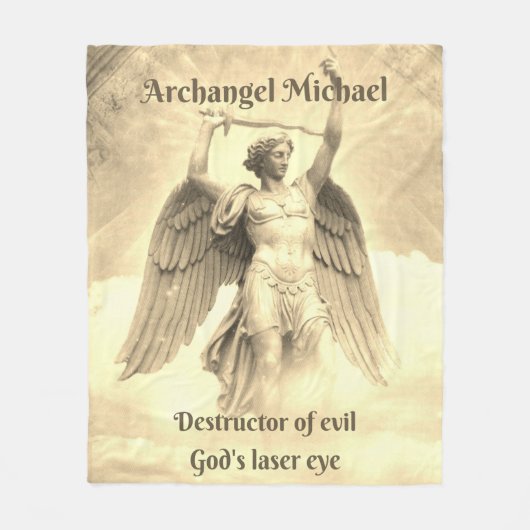 Archangel Michael yellow fleece deken (Voorkant)