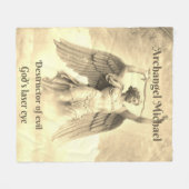 Archangel Michael yellow fleece deken (Voorkant (Horizontaal))