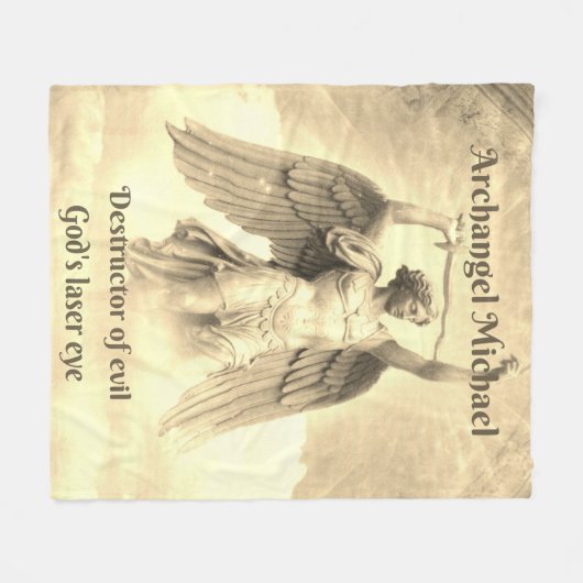 Archangel Michael yellow fleece deken (Voorkant (Horizontaal))