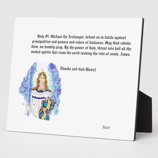 Archangel Micheal met Prayer Fotoplaat (Zijkant)