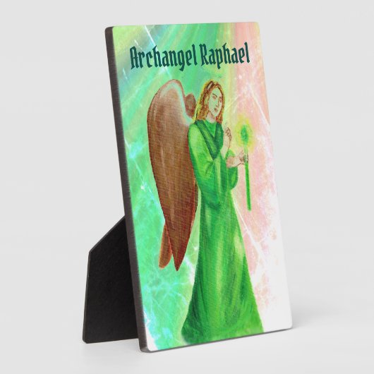 Archangel Raphael Display Plaque w/easel Fotoplaat (Zijkant)