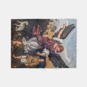 Archangel Raphael Drawing - Sint-Raphael Fleece Deken (Voorkant (Horizontaal))