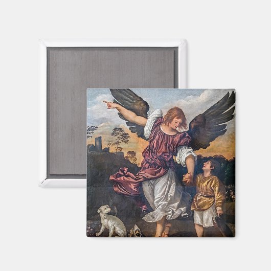 Archangel Raphael Drawing - Sint-Raphael Magneet (Voorkant / Achterkant)