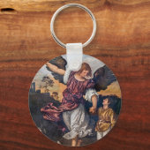 Archangel Raphael Drawing - Sint-Raphael Sleutelhanger (Voorkant)
