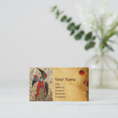 ARCHANGEL RAPHAEL EN FISH PARCHMENT MONOGRAM VISITEKAARTJE (Staand voorkant)