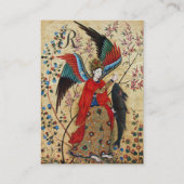 ARCHANGEL RAPHAEL EN FISH PARCHMENT MONOGRAM VISITEKAARTJE (Achterkant)