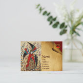 ARCHANGEL RAPHAEL EN FISH PARCHMENT MONOGRAM VISITEKAARTJE (Staand voorkant)