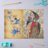 ARCHANGEL RAPHAEL EN VISBLAUWE PLATTELANDSPARCHTIE TISSUEPAPIER (Craft)