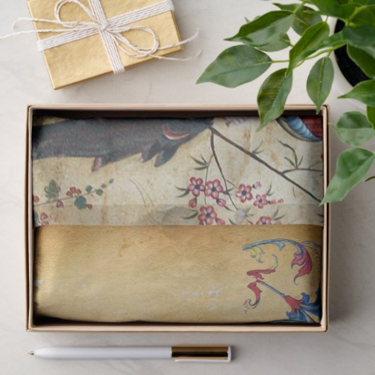 ARCHANGEL RAPHAEL EN VISBLAUWE PLATTELANDSPARCHTIE TISSUEPAPIER (Geschenk)