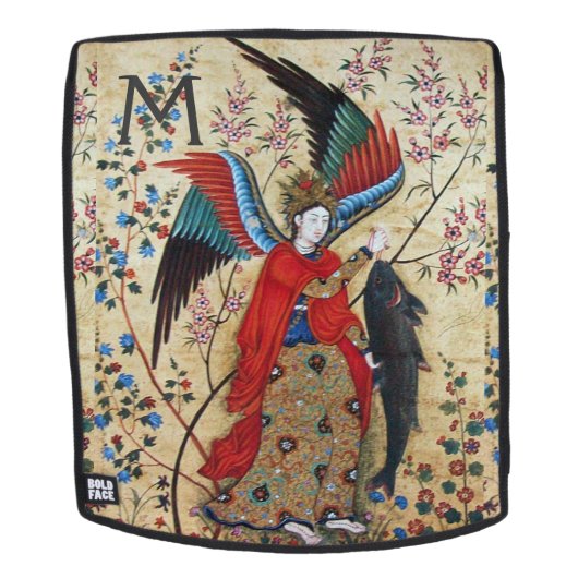 ARCHANGEL RAPHAEL EN VISMONOGRAM RUGTASSEN (Verwijderbaar gezicht)