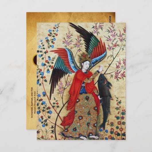 ARCHANGEL RAPHAEL EN VISSERIJPARCHTIE BRIEFKAART (Voorkant / Achterkant)