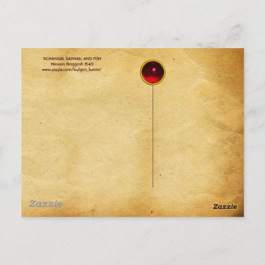 ARCHANGEL RAPHAEL EN VISSERIJPARCHTIE BRIEFKAART (Achterkant)