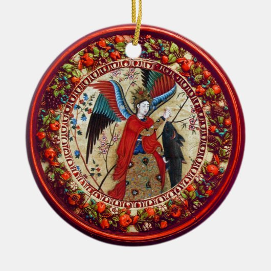 ARCHANGEL RAPHAEL EN VISSERIJPARCHTIE KERAMISCH ORNAMENT (Voorkant)