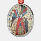 ARCHANGEL RAPHAEL EN VISSERIJPARCHTIE METALEN ORNAMENT (Links)