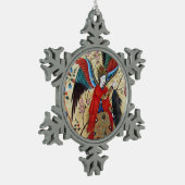 ARCHANGEL RAPHAEL EN VISSERIJPARCHTIE TIN SNEEUWVLOK ORNAMENT (Links)