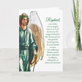 Archangel Raphael Healing Angel Prayer Card –White Kaart