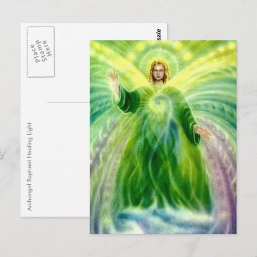 Archangel Raphael Healing Light Briefkaart (Voorkant / Achterkant)